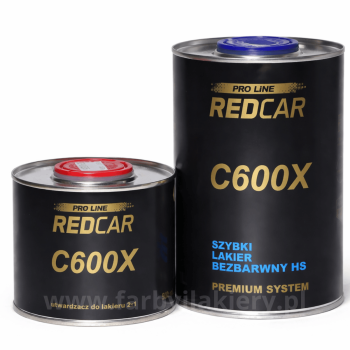 RedCar Pro Line C600X Szybki Lakier Bezbarwny HS 2+1 1L+UTW. 0.5L