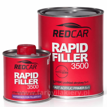 Podkład akrylowy REDCAR RAPID FILLER 3500 0,8L+utw.