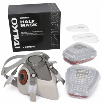 ITALKO Półmaska Lakiernicza L + Filtry Węglowe - Zestaw