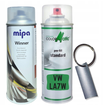 Lakier samochodowy spray VW LA7W + lakier bezbarwny