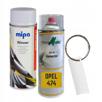 Zestaw lakier samochodowy spray OPEL 474 +PODKŁAD