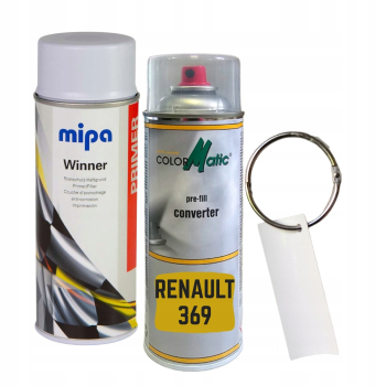 Zestaw lakier samochodowy spray RENAULT 369+PODKŁ.