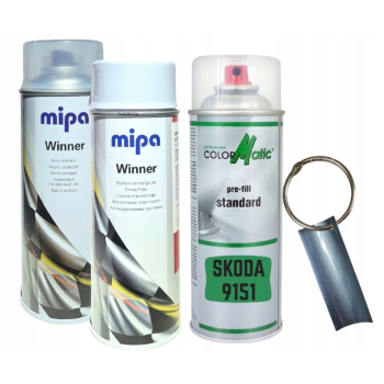 Zestaw lakier samochodowy spray SKODA 9151
