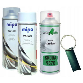 Zestaw lakier samochodowy spray SKODA 9570